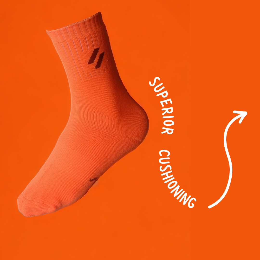 Neon orange superior cushioning sports socks ATHL