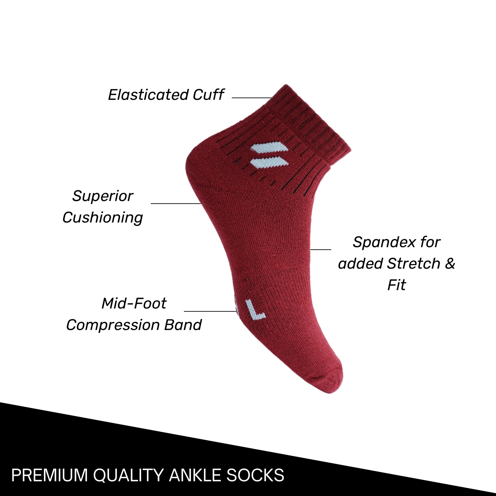 features of ATHL sports socks ankle length