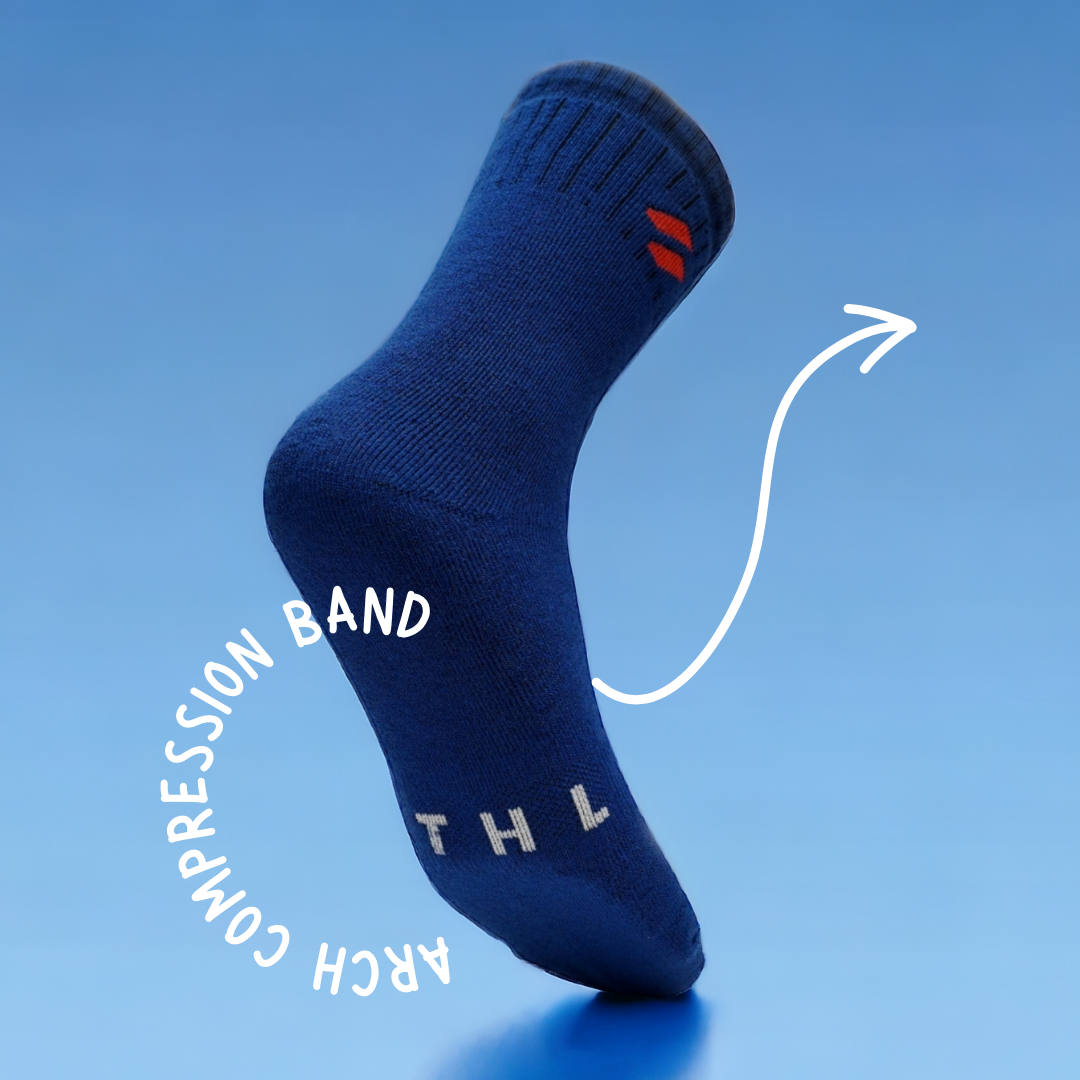 ATHL socks blue with compression band
