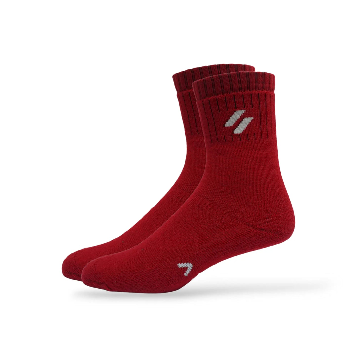 Red Pack of 2 women’s sports socks – crew style – designed for agility and stability during court and field sports