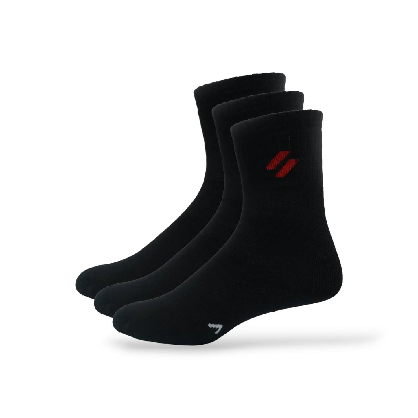 Unisex crew-length sports socks – 3-pair pack – moisture-wicking and anti-microbial for tennis and basketball