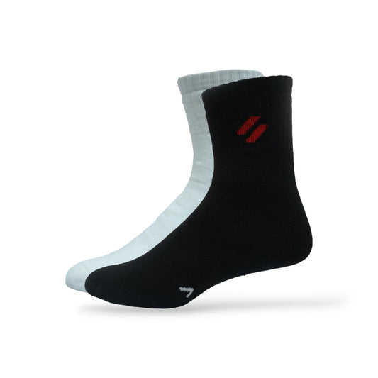 black and white athl Crew-length sports socks for women – 2-pack – ideal for basketball, with ankle support and sweat control