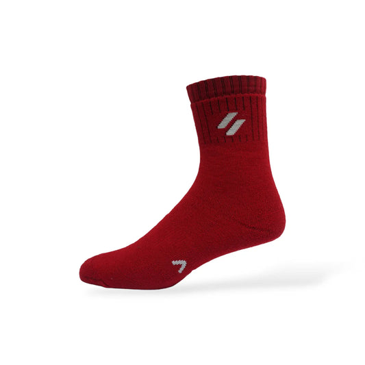 Durable crew length training socks – red, for men