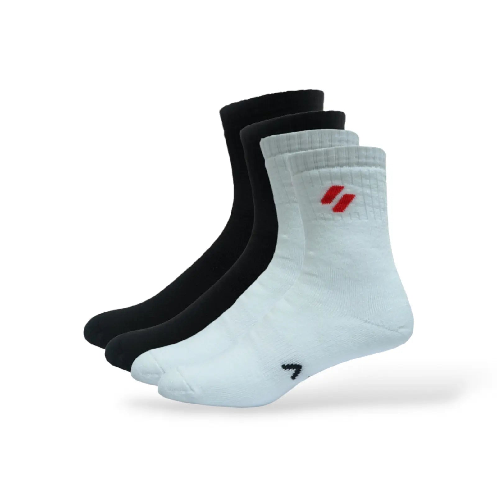 ATHL black and white pack sports socks – cushioned, crew-length multi-sport socks for football