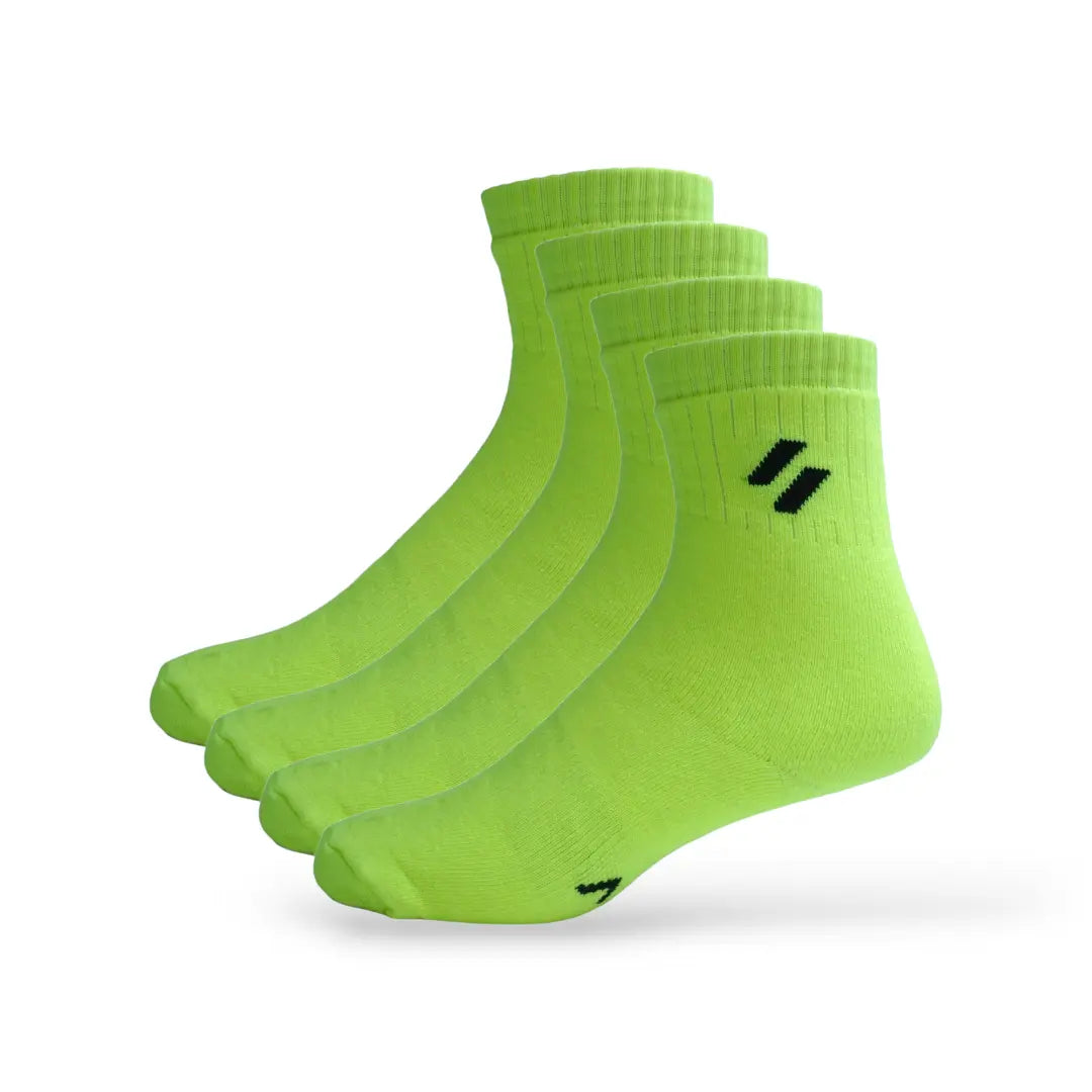 Neon Green sports socks for men with compression support