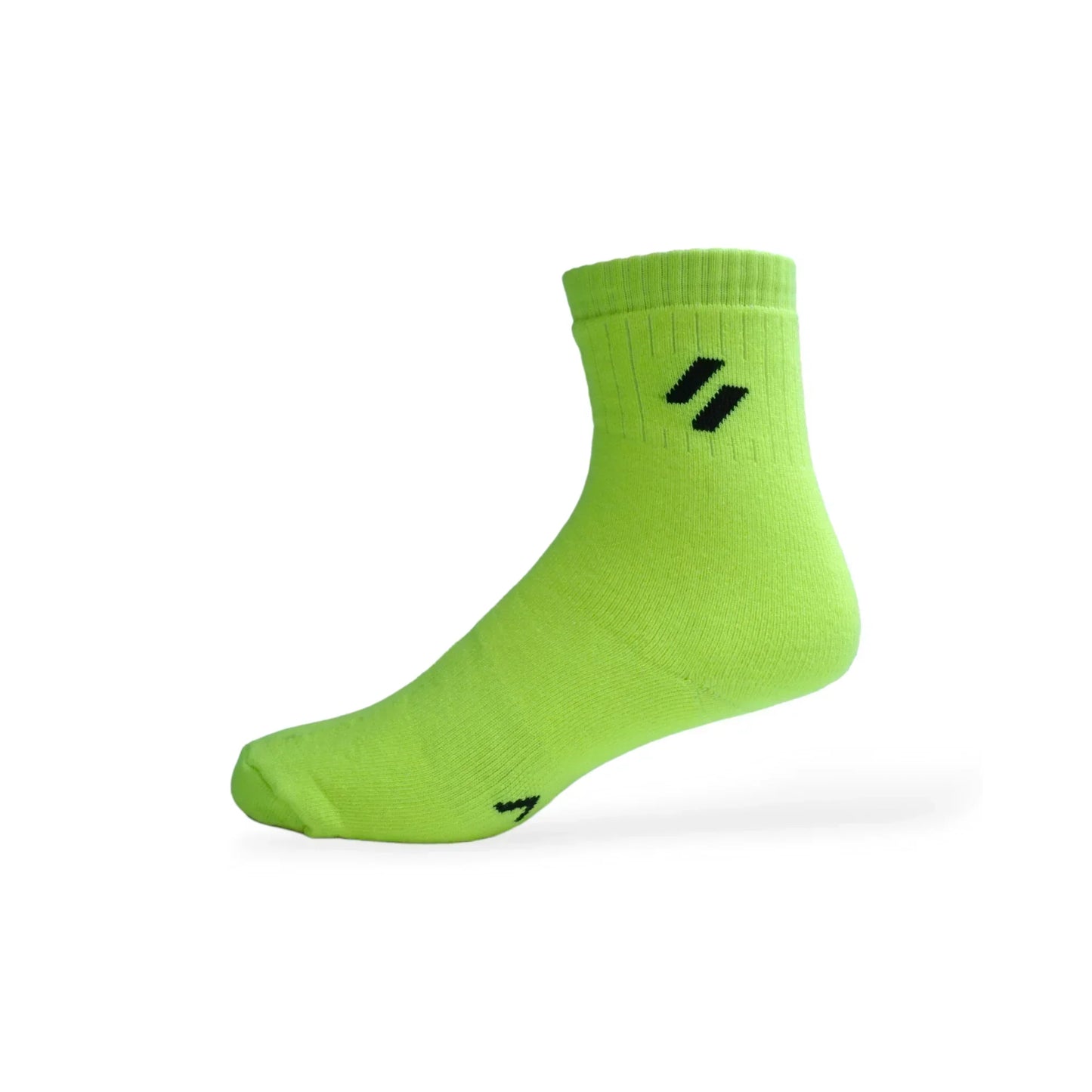 Green Side view of ATHL performance socks – breathable fabric with arch support