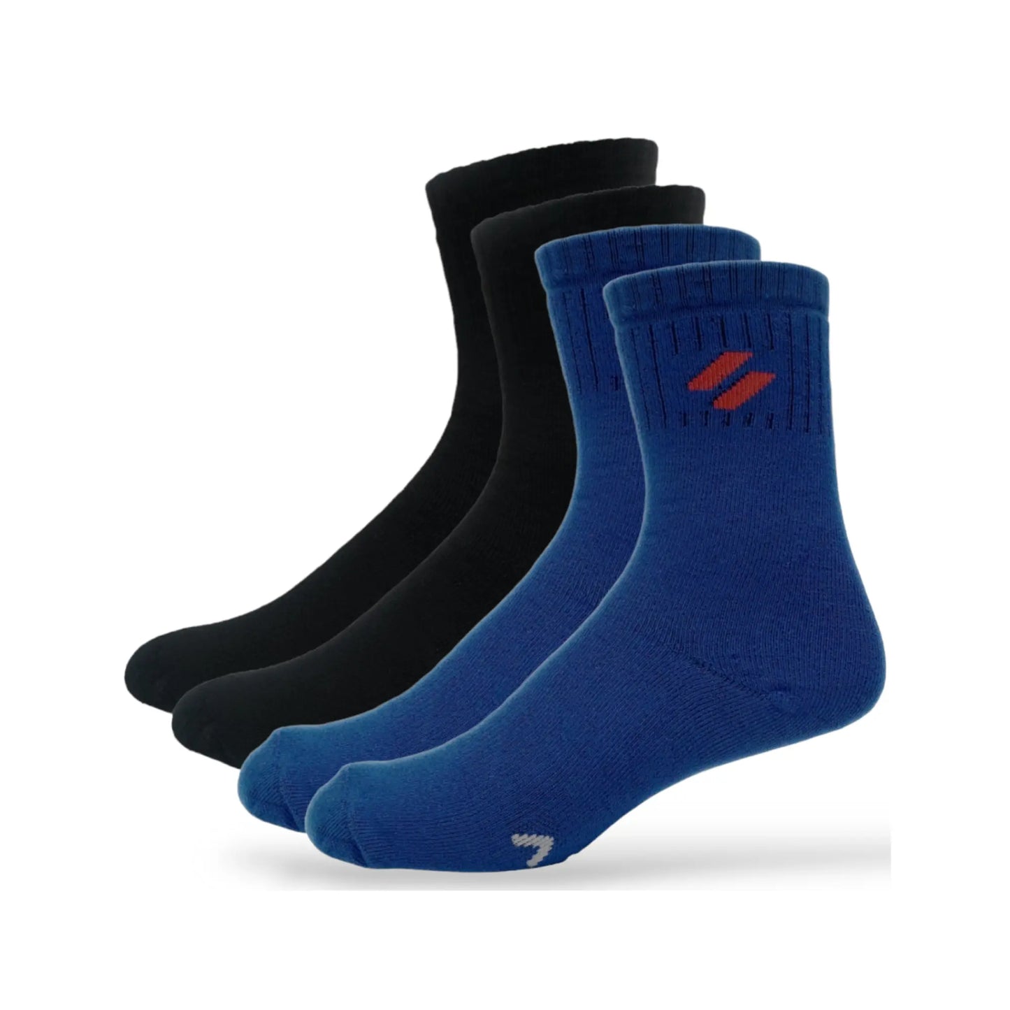 Comfortable black and blue crew sports socks for men by ATHL