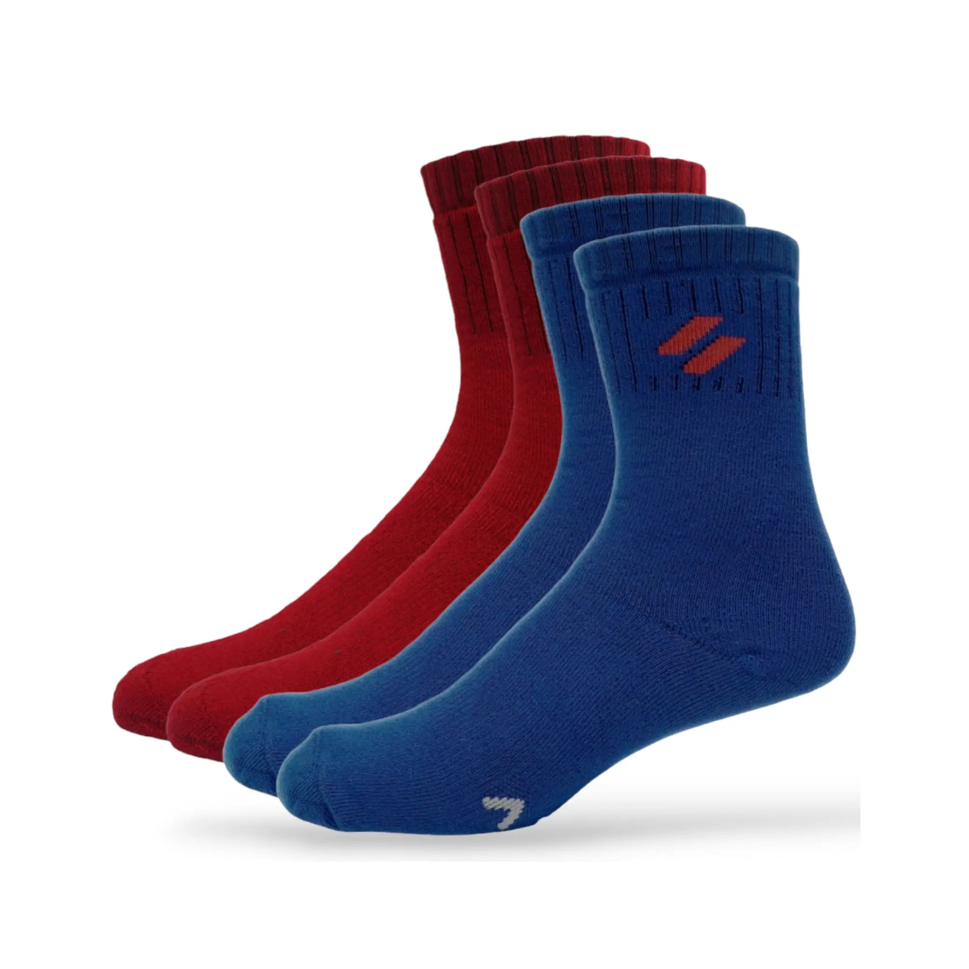 pack of 4, red and blue Comfortable crew sports socks for men by ATHL