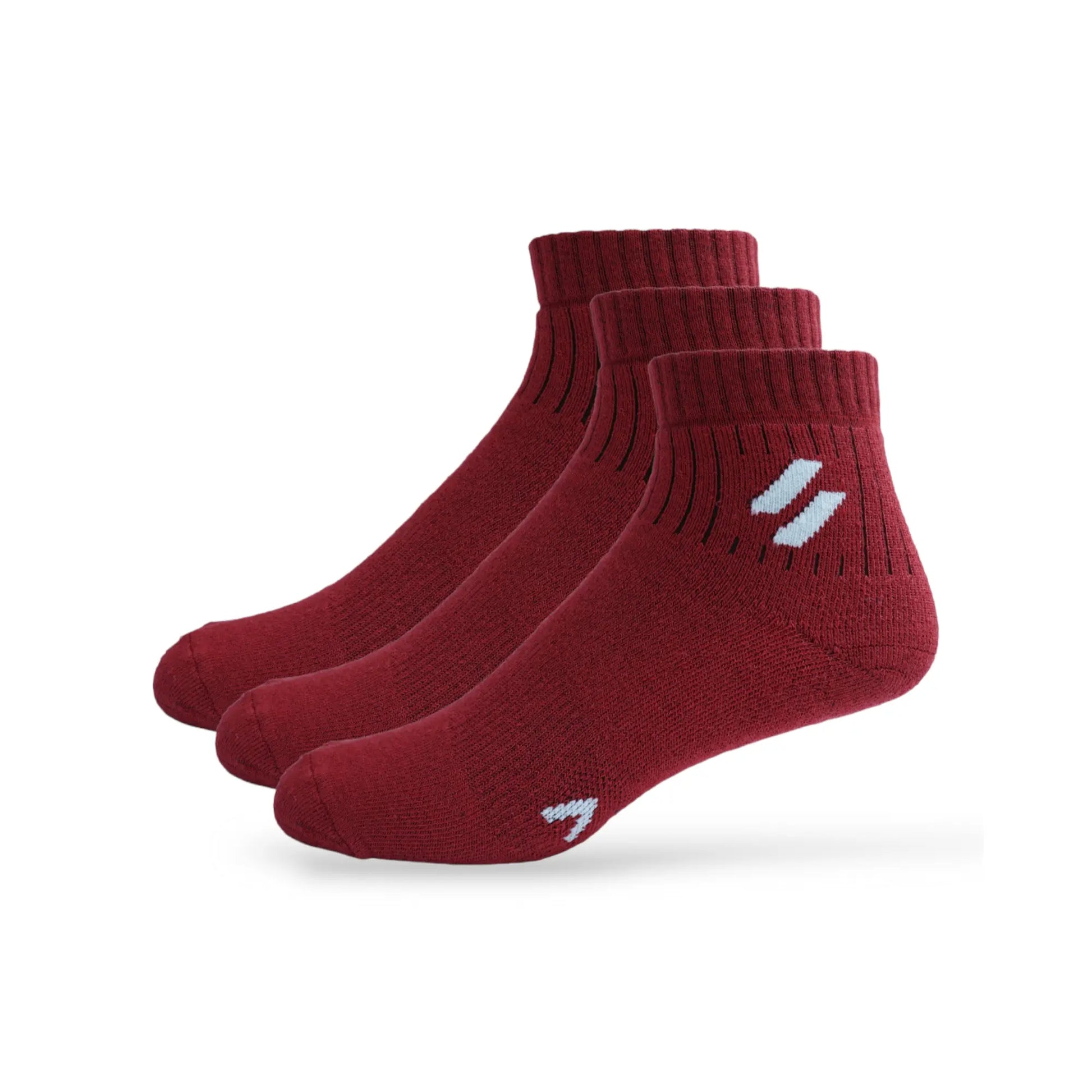 Red Men’s ankle length workout socks – breathable design- pack of 3