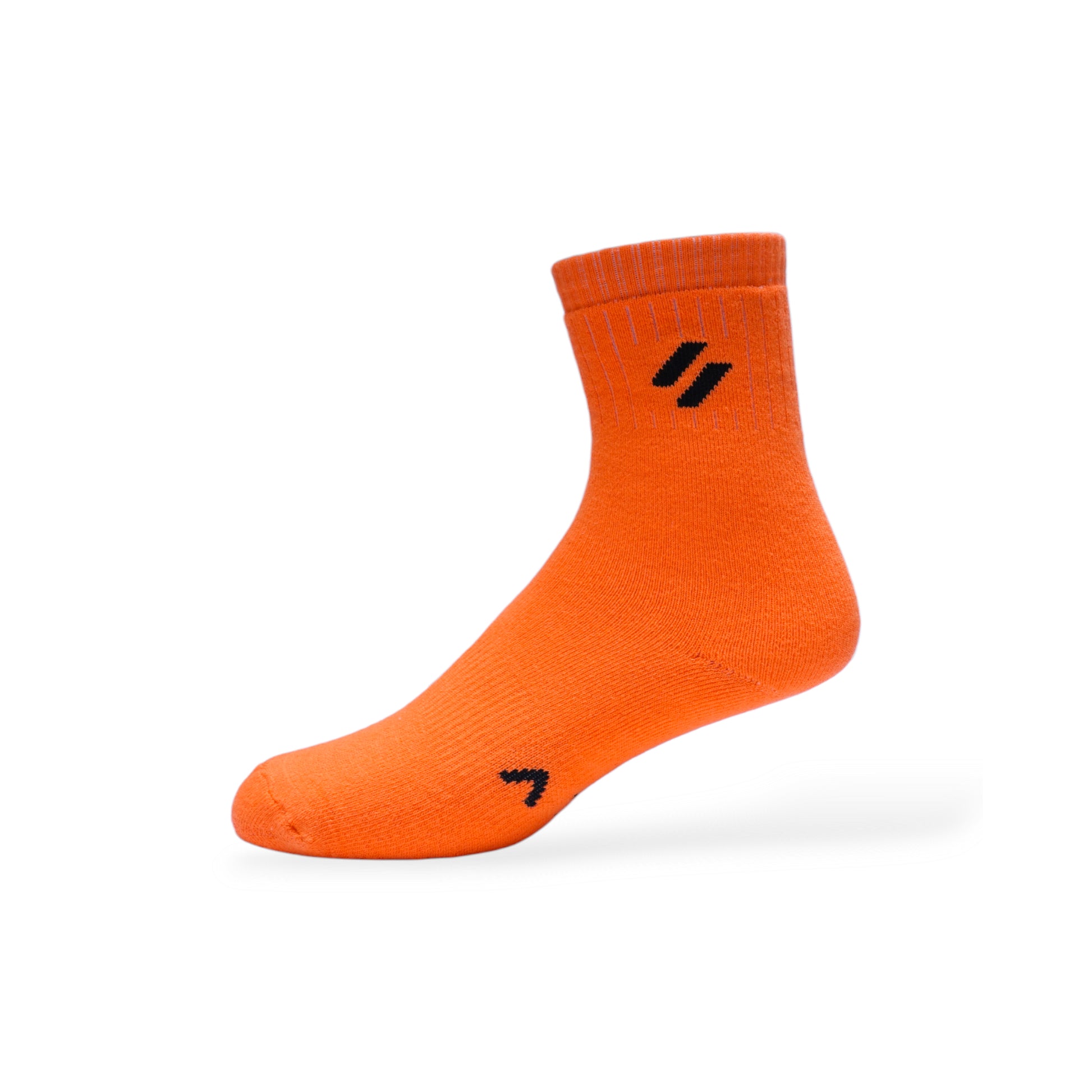 Neon orange  running socks for men – crew length support