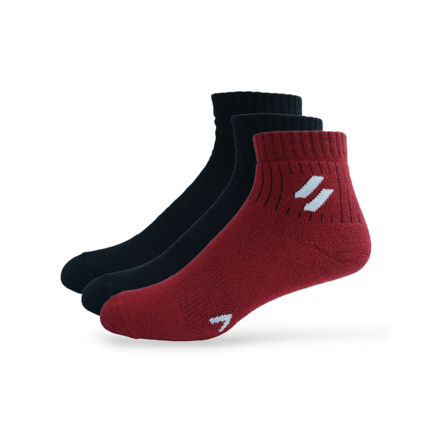 Men’s gym socks – red and black ankle fit for performance - pack of 3