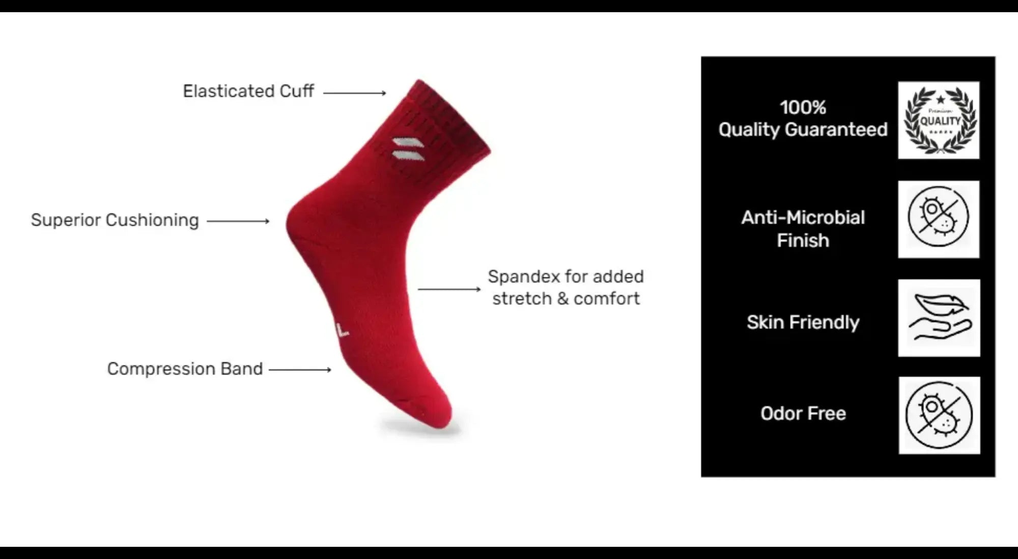 Features of ATHL premium sports socks