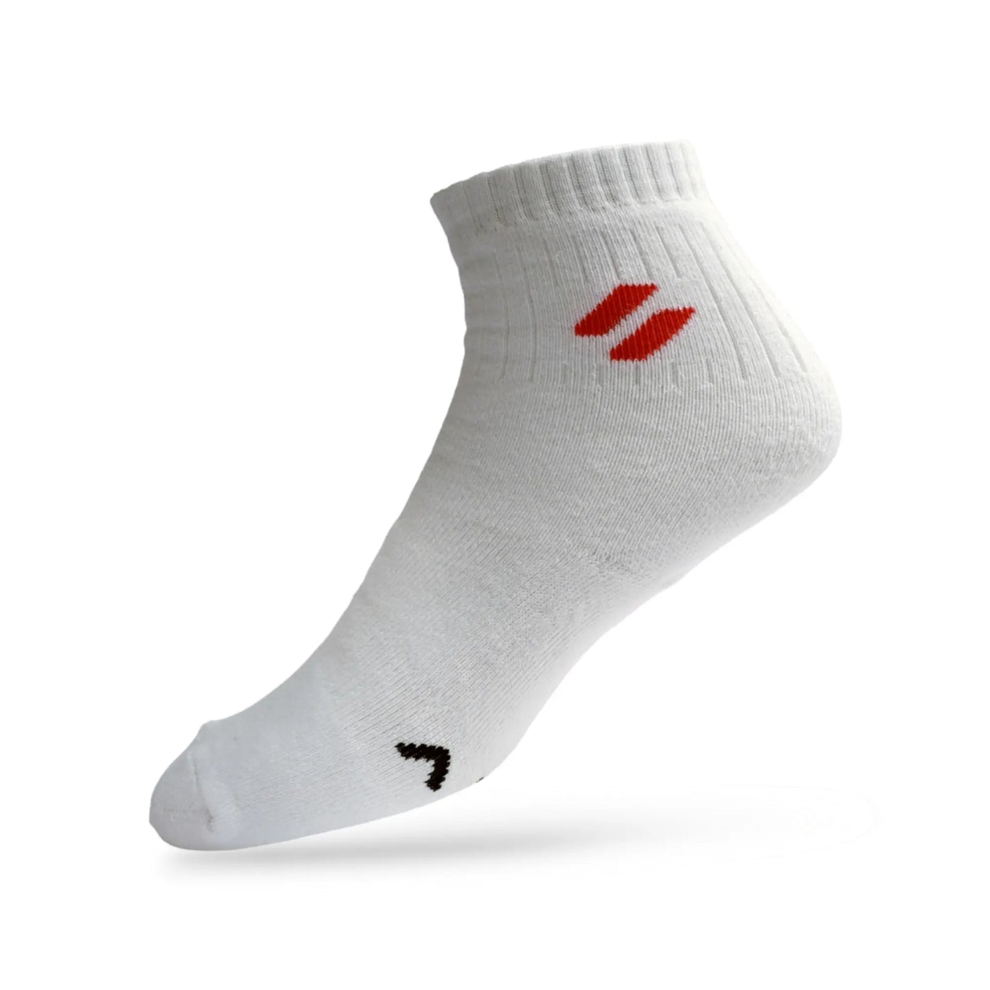 Side view High-performance white ankle socks for male athletes