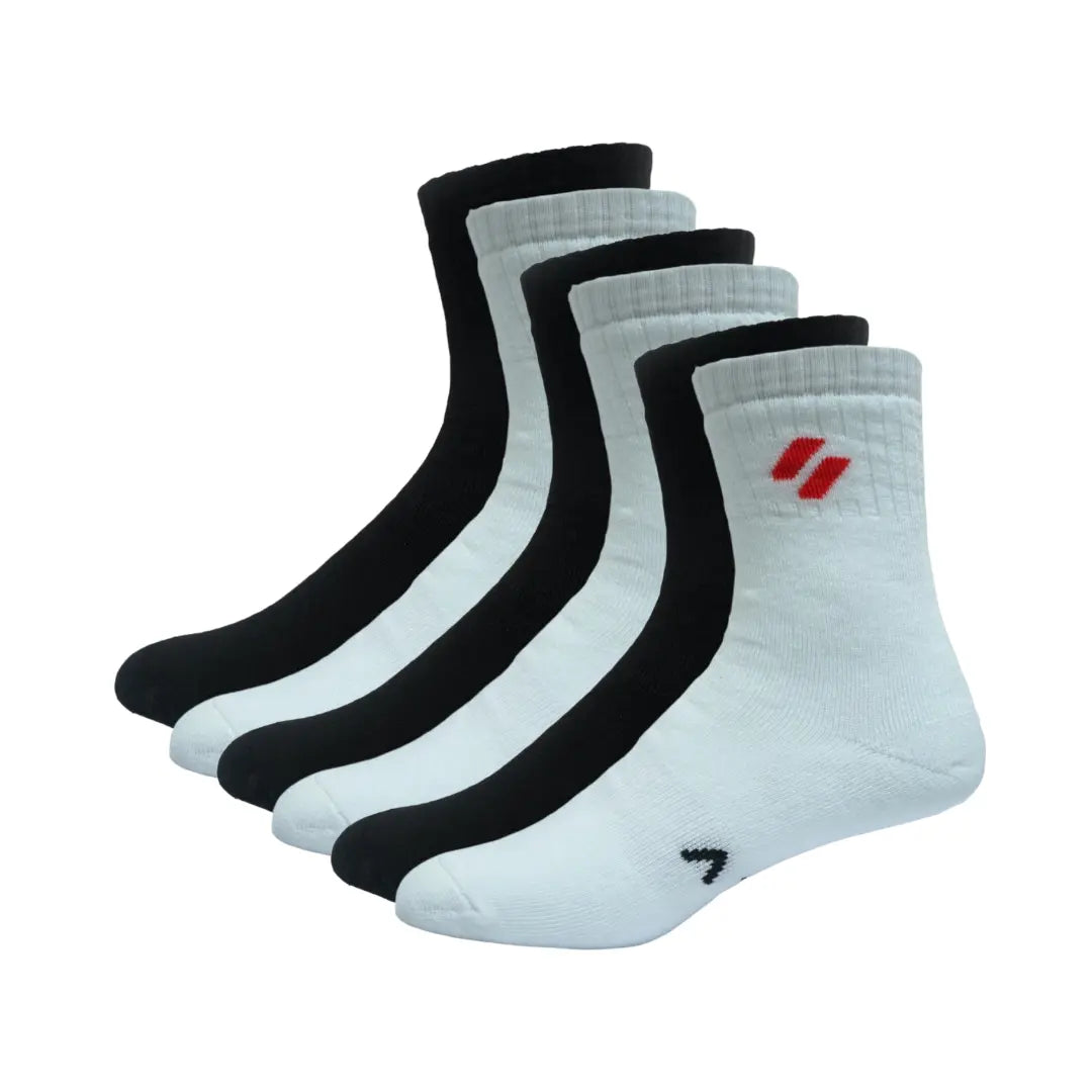 ATHL black and white pack sports socks – cushioned, crew-length multi-sport socks for football