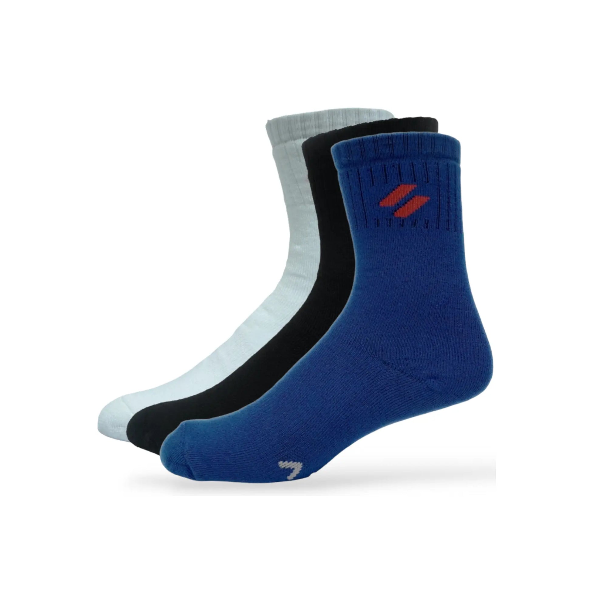 Set of 3 unisex crew-length socks – breathable mesh and stretch fit for soccer and tennis players