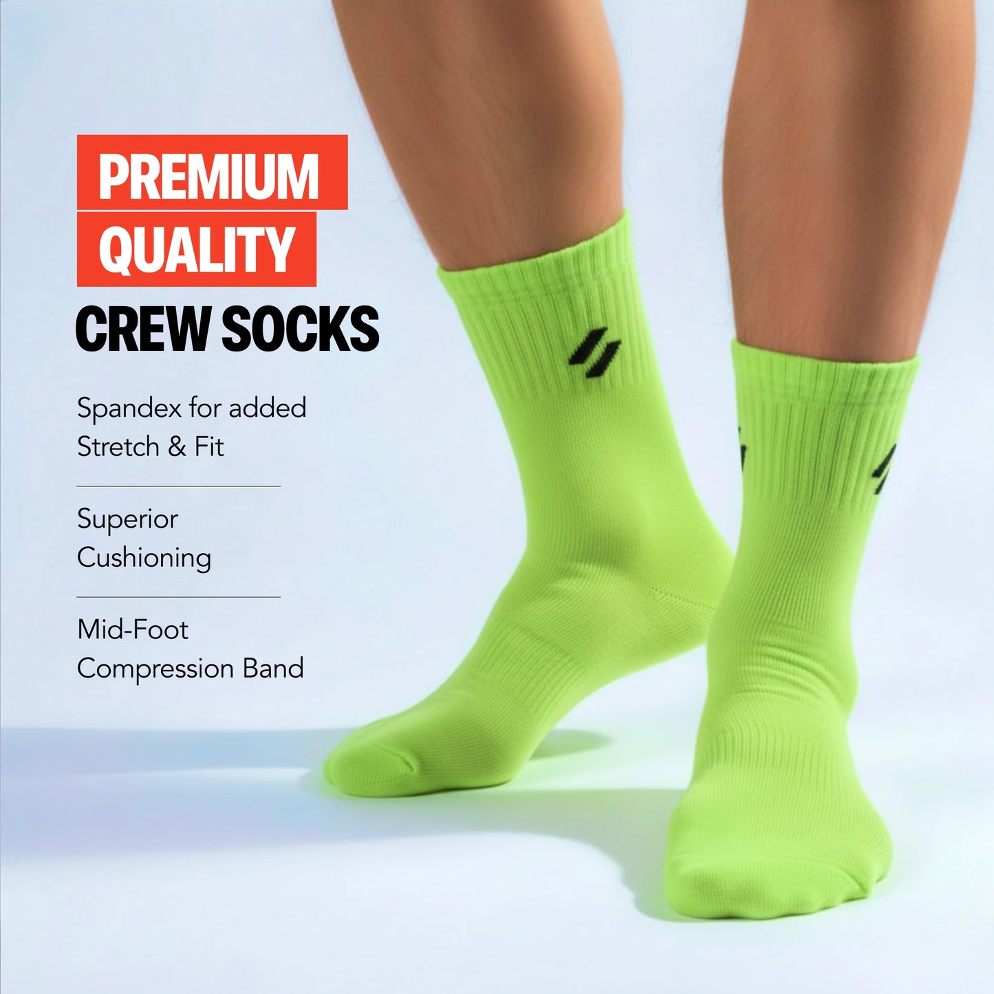ATHL Crew Length Men's Sports Socks (Pack of 6)